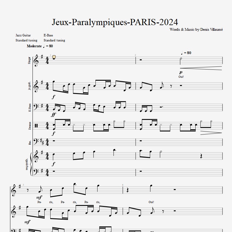 la chanson :Jeux-Paralympiques-PARIS-2024