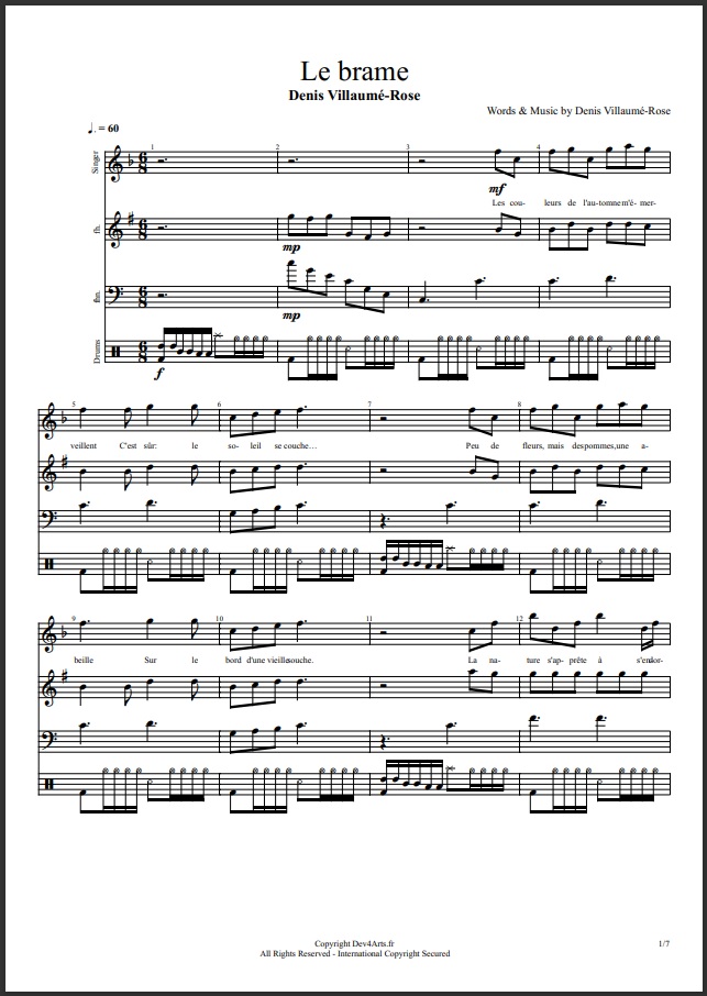 la chanson :Le brame