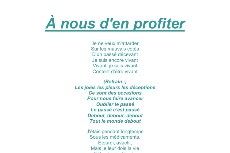 À nous d'en profiter