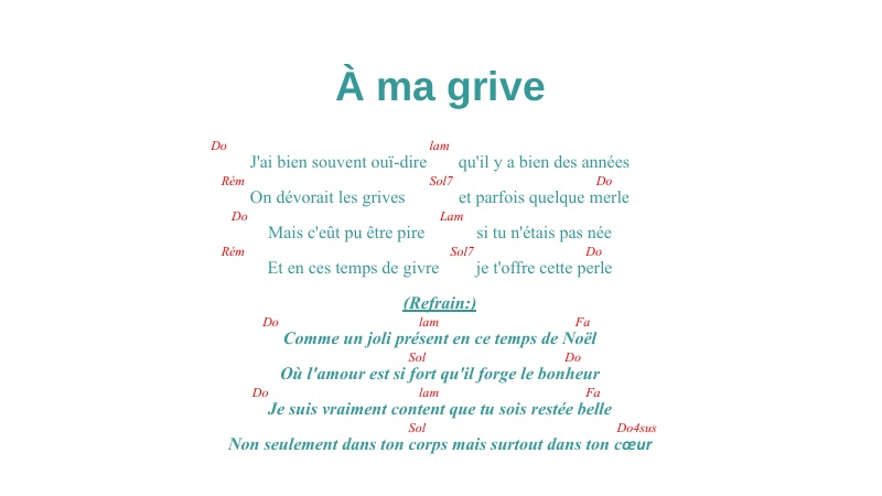 À ma grive